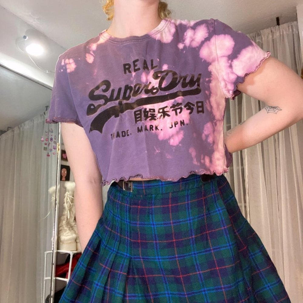 Superdry Purple Re-work Crop - Picture 7 of 7
